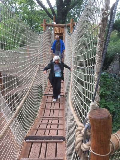 Debby
        and Eddie on Obstical Course