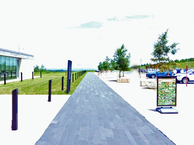 Stone Tileway foloowing the
        flight Path
