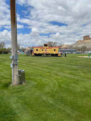 Union
        pacific caboose alonbg the Greenway