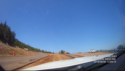 climbing a hill on the cabot trail